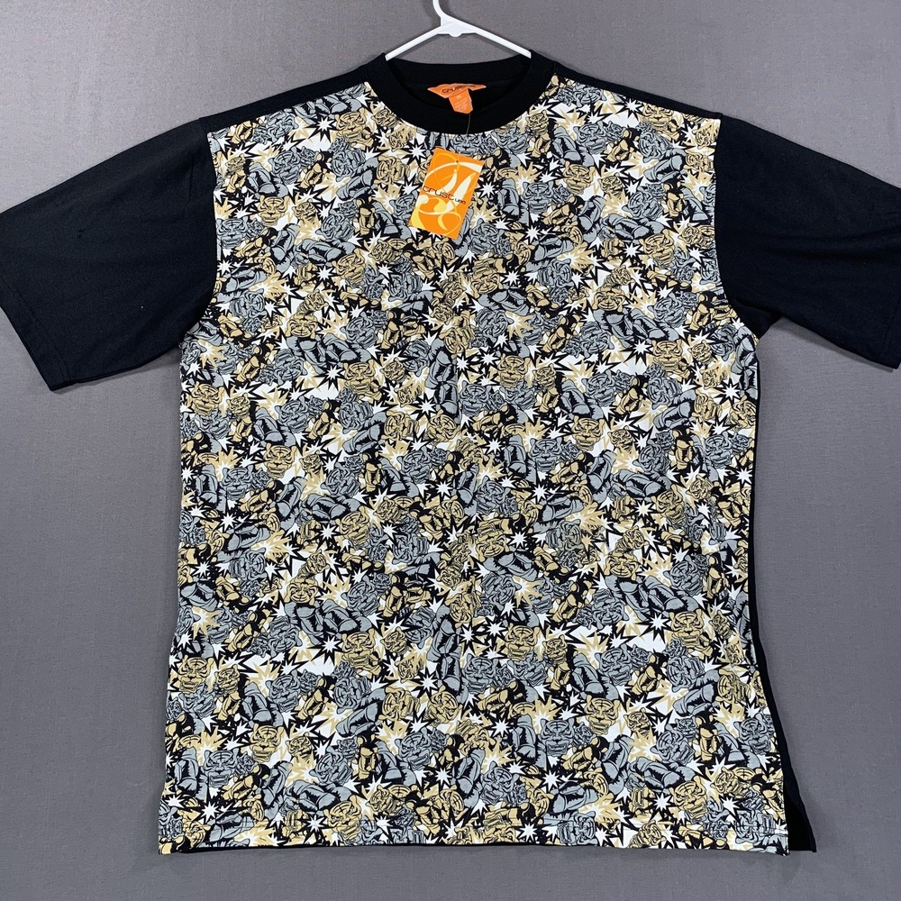 Trust USA Shirt Mens 3XL Black Tiger Boxer Graphic All Over Print Korea‎ 2000s